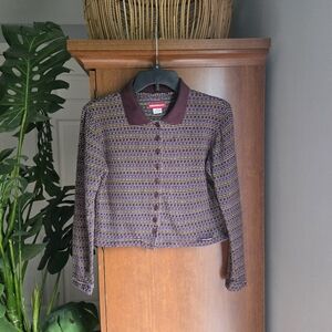 Purple and Brown Patterned Shirt